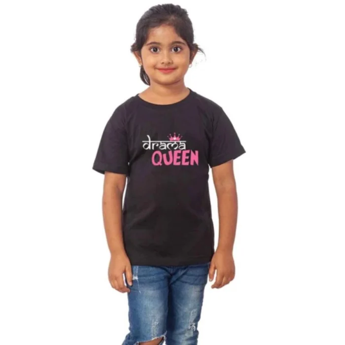 52320472207_03cca43182_o_d-1000x1000-1.webp Girls Cotton Drama Queen Half Sleeve TShirt (Black)