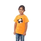 Girls Cotton Panda Glass Half Sleeve TShirt (Mustard) – view 4