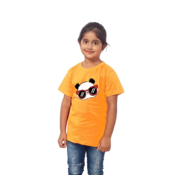 52320493397_67903f0963_o_d-1000x1000-1.webp Girls Cotton Panda Glass Half Sleeve TShirt (Mustard) – view 4