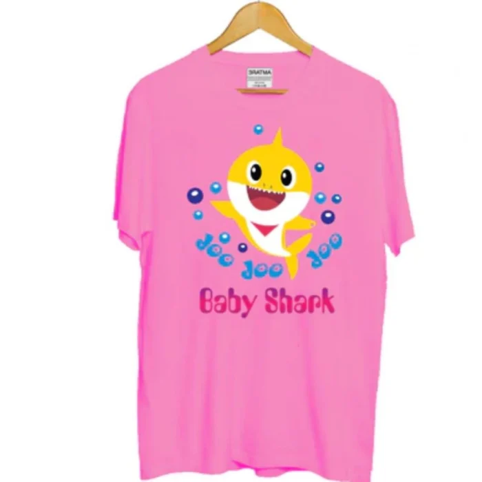 52320503832_d1b9bc0a83_o_d-1000x1000-1.webp Girls Cotton Baby Shark Half Sleeve TShirt (Pink) – view 3