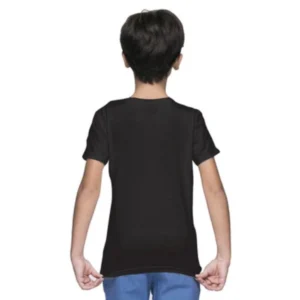 Boys Cotton Plain Half Sleeve TShirt (Black) – view 2