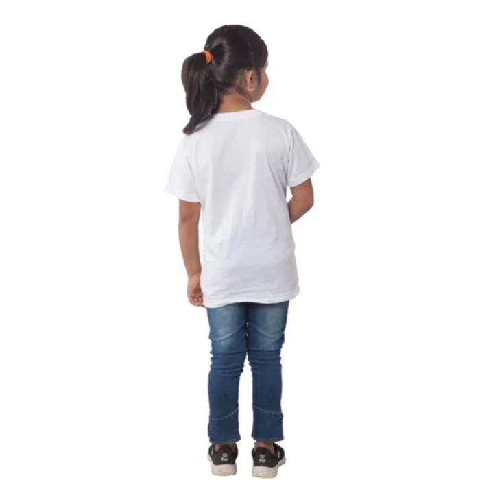 Girls Cotton Bubo Half Sleeve TShirt (White) – view 2