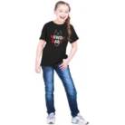 Girls Cotton Rowdy Baby Half Sleeve TShirt (Black) – view 5