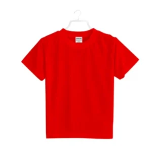 Boys Cotton Plain Half Sleeve TShirt (Red) – view 2