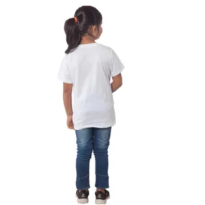 Girls Cotton Adelie Half Sleeve TShirt (White) – view 2