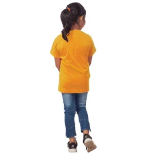 Girls Cotton Adelie Half Sleeve TShirt (Mustard) – view 2