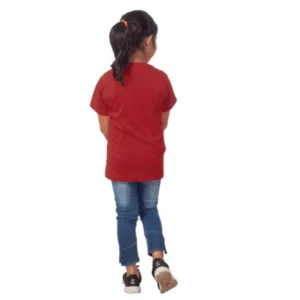 Girls Cotton Tribal Half Sleeve TShirt (Maroon) – view 2