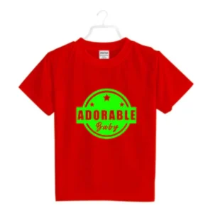 Boys Cotton Adorable Baby Half Sleeve TShirt (Red) – view 2