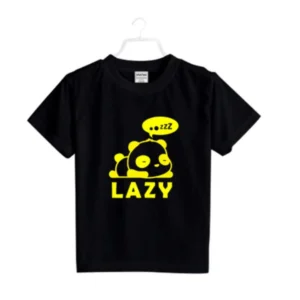 Boys Cotton Lazy Half Sleeve TShirt (Black) – view 2
