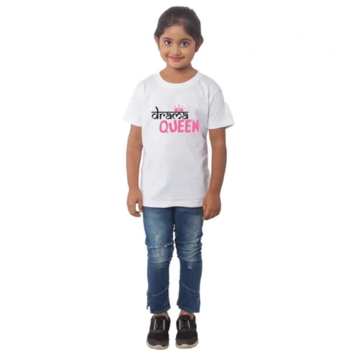 52321695669_f69b1e65d7_o_d-1000x1000-1.webp Girls Cotton Drama Queen Half Sleeve TShirt (White)