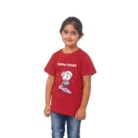 Girls Cotton Snow Board Half Sleeve TShirt (Maroon) – view 4