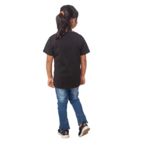 Girls Cotton Princess Half Sleeve TShirt (Black) – view 2