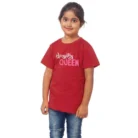 Girls Cotton Drama Queen Half Sleeve TShirt (Maroon) – view 4