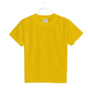 Boys Cotton Plain Half Sleeve TShirt (Yellow) – view 2