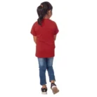 Girls Cotton Adelie Half Sleeve TShirt (Maroon) – view 2