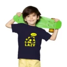 Boys Cotton Lazy Half Sleeve TShirt (Black) – view 4