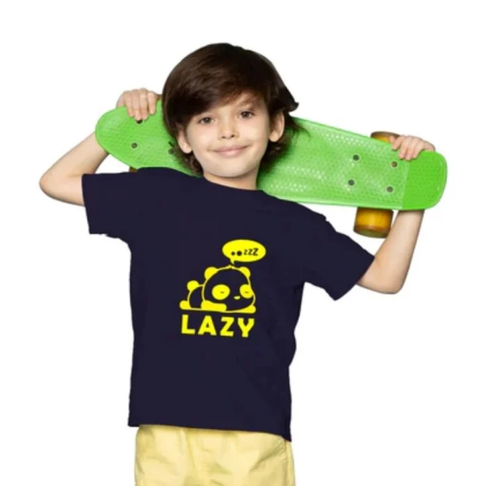Boys Cotton Lazy Half Sleeve TShirt (Black) – view 4