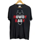 Girls Cotton Rowdy Baby Half Sleeve TShirt (Black) – view 2