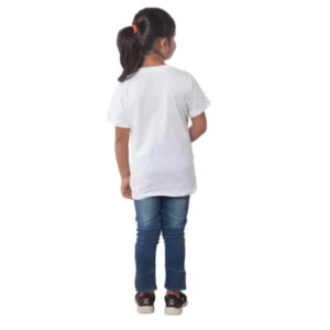 Girls Cotton Princess Half Sleeve TShirt (White) – view 2