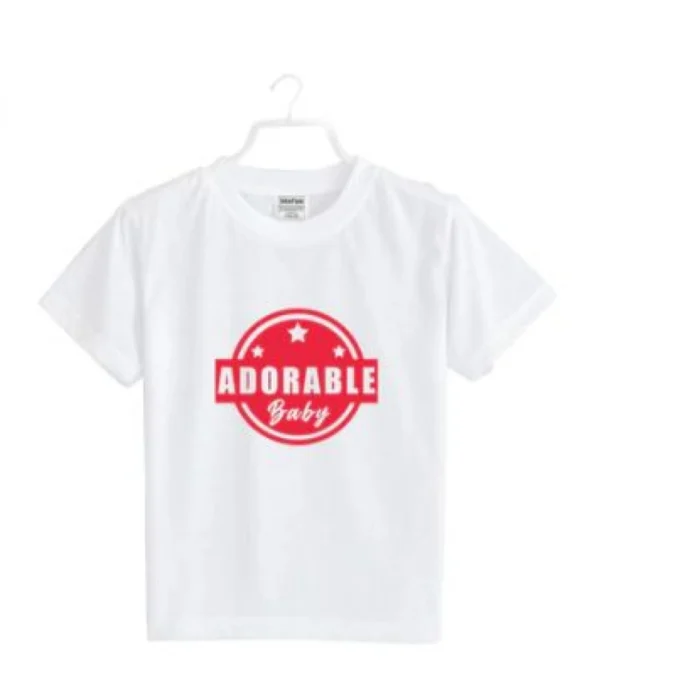 Boys Cotton Adorable Baby Half Sleeve TShirt (White) – view 2