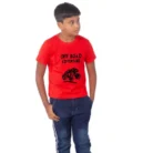 Boys Cotton Off Road Adventure Half Sleeve TShirt (Red) – view 3