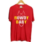 Girls Cotton Rowdy Baby Half Sleeve TShirt (Red) – view 4