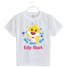 Girls Cotton Baby Shark Half Sleeve TShirt (White) – view 2