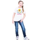 Girls Cotton Baby Shark Half Sleeve TShirt (White) – view 5