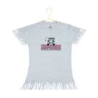 Girl’s Casual Short Sleeve Printed Cotton T Shirt (Grey)