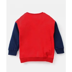 Boy’s Casual Full Sleeve Printed Cotton T Shirt With Pant (Red) – view 2