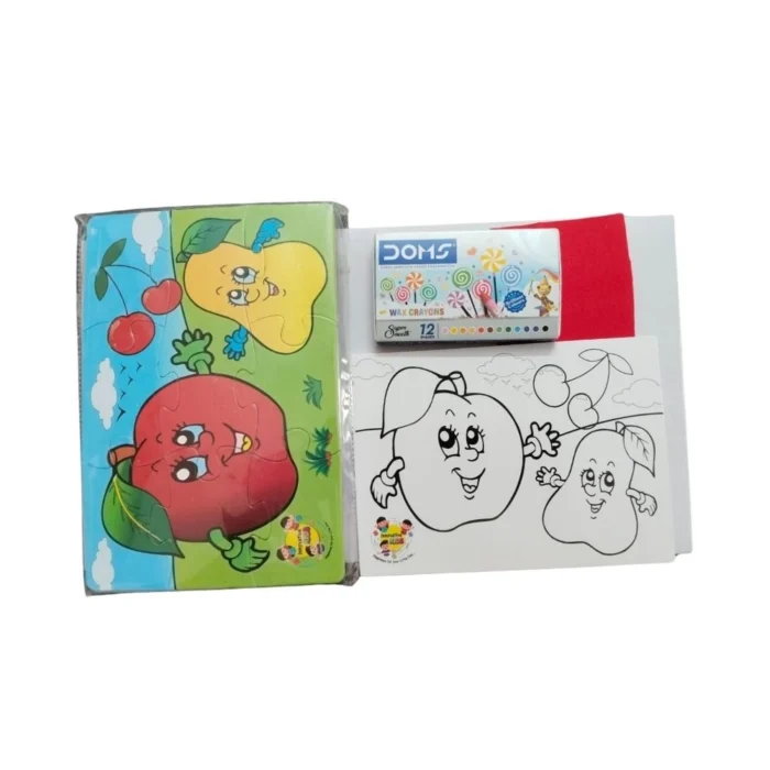 2 In 1 Puzzle & ColorsFtruit | Cardboard | Educational Toys| 3+ Years – view 3