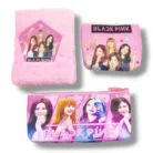 3 in 1 Black Pink BTS Stationery Set With 2 Pouchs And 1 Packet Dairy | Soft Furr | Stationery | 5+ Years