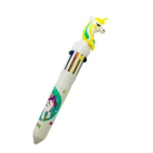 Pack Of_3 Unicorn Cartoon character 10 in 1 Multicolour Ink Ballpoint Pen | Plastic | Stationery | 3+ Yea