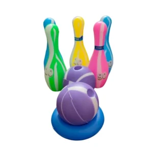 Junior Bowling Set With 5 Bottles 2 Balls And 1 Ball Stand Ring | Plastic | Toys| 1+ Years – view 2