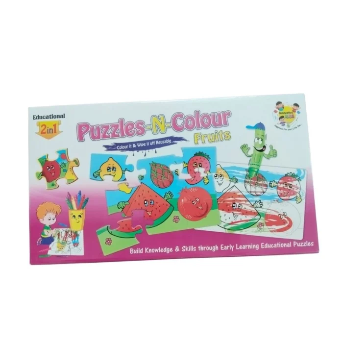 2 In 1 Puzzle & ColorsFtruit | Cardboard | Educational Toys| 3+ Years – view 2