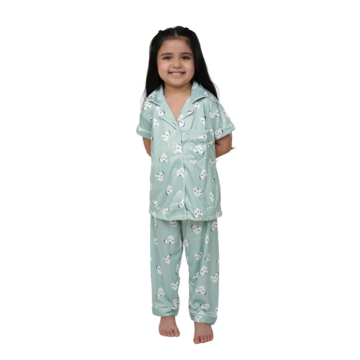 54281088010_295c75c9e1_o_d-1000x1000-1.webp Girl’s Silk Bleand Printed Short Sleeve Night Suit Set (Light Green)