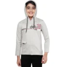 Boy’s Cotton Printeded Hooded Neck Hoodies (Grey )
