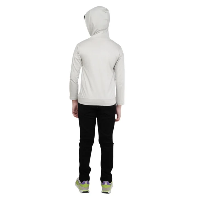 Boy’s Cotton Printeded Hooded Neck Hoodies (Grey ) – view 2