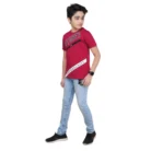 Boy’s Cotton Grapic Printed Round Neck T-Shirt (Marron) – view 5