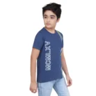Boy’s Cotton Grapic Printed Round Neck T-Shirt (Blue) – view 5