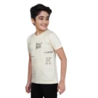 Boy’s Cotton Grapic Printed Round Neck T-Shirt (Beige ) – view 5