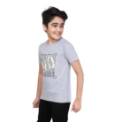 Boy’s Cotton Grapic Printed Round Neck T-Shirt (Grey Melange) – view 5