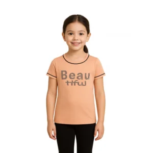 Girl’s Cotton Printeded Round Neck T-Shirt (Sandal Beach)