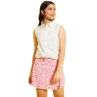 Girl’s Polyester Lurex Printed Sleeveless Top Set (Pink-White) – view 3