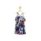 Girl’s Rayon Printed Shoulder Straps Dress (Navy Blue) – view 5