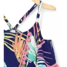Girl’s Rayon Printed Shoulder Straps Dress (Navy Blue) – view 4