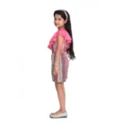 Girl’s Cotton & Polyester Printed 3/4th Sleeves Dress (Pink) – view 5