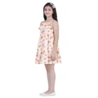 Girl’s Rayon Printed Sleeveless Dress (Orange) – view 5