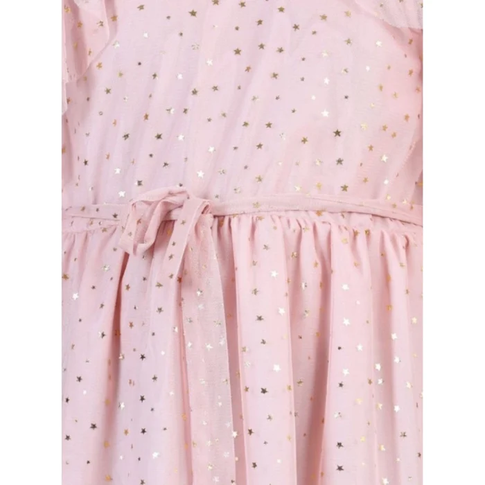 Girl’s Net Printed Sleeveless Dress (Blush Pink) – view 3