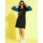 Girl’s Polyester Printed Long Sleeves Dress (Black-Green) – view 3